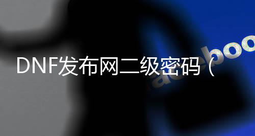 DNF发布网二级暗码（DNF发布网二级暗码是几位数）