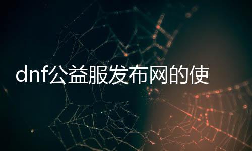 dnf公益服发布网的利用能力（带你玩转dnf公益服发布网）
