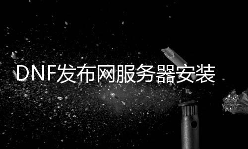 DNF发布网处事器安装